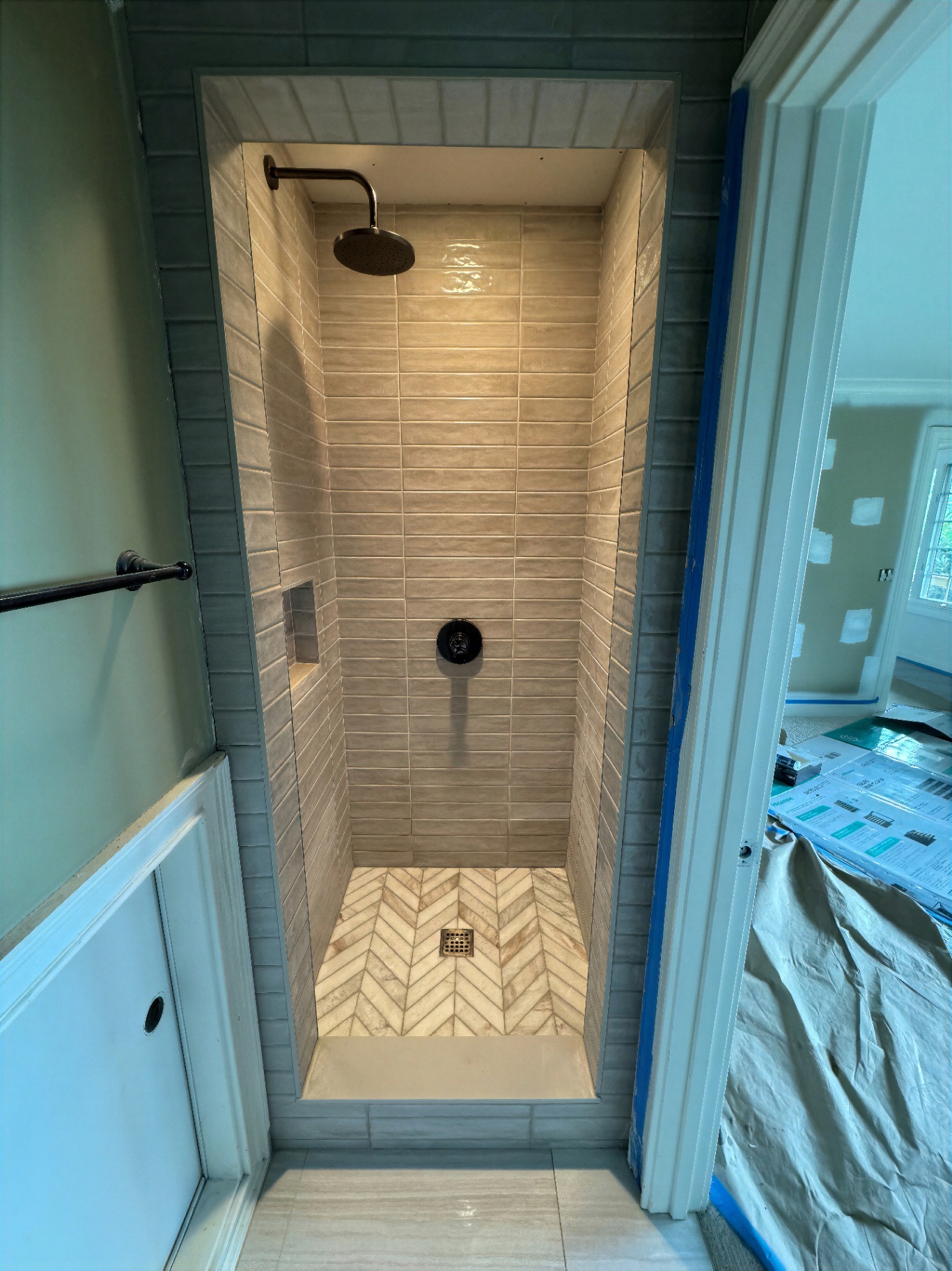 Chevron Tile Shower