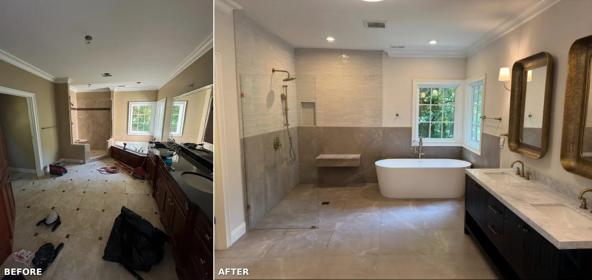 Luxury Master Bathroom — before and after