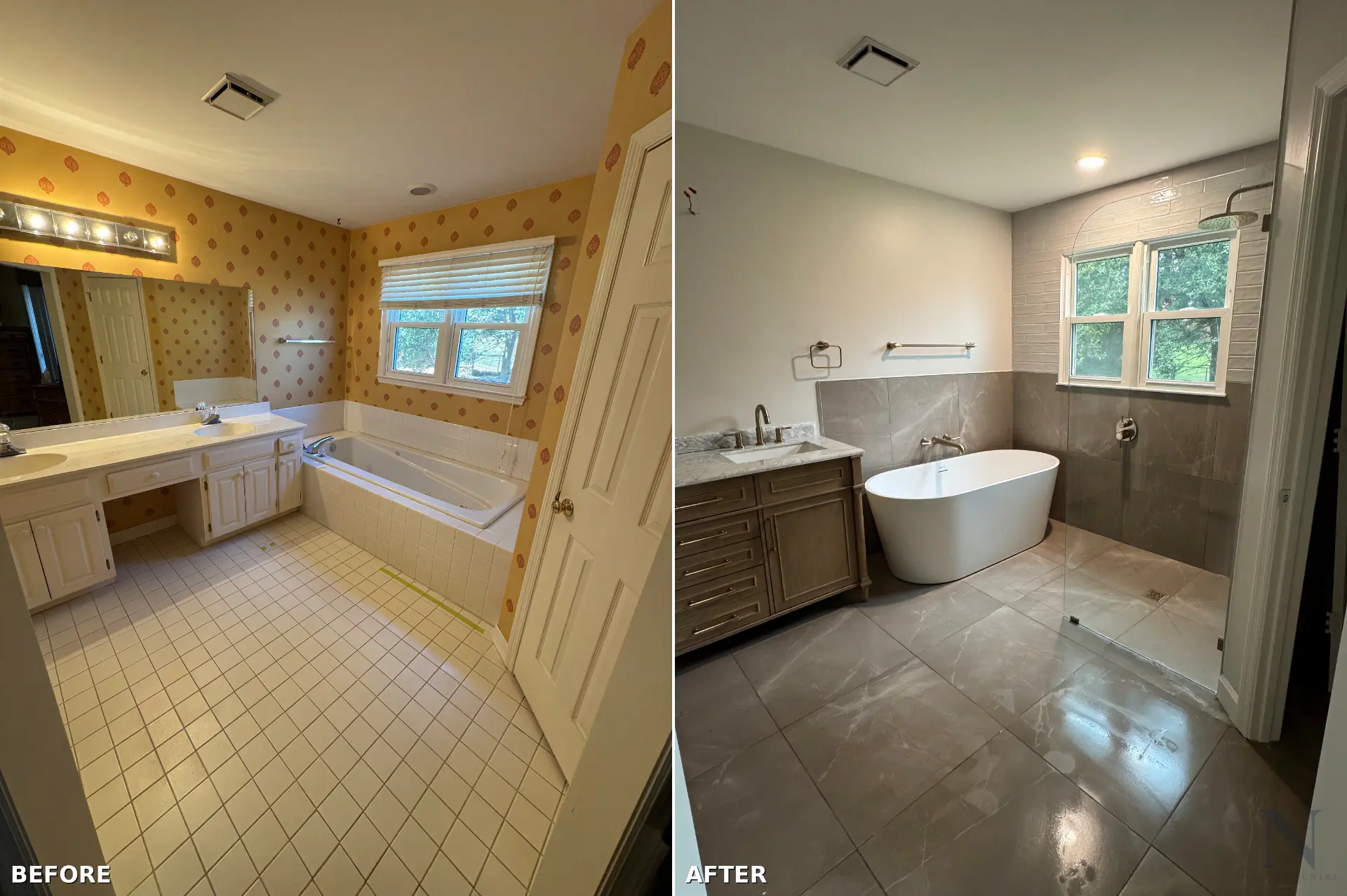 Freestanding Tub Transformation — before and after